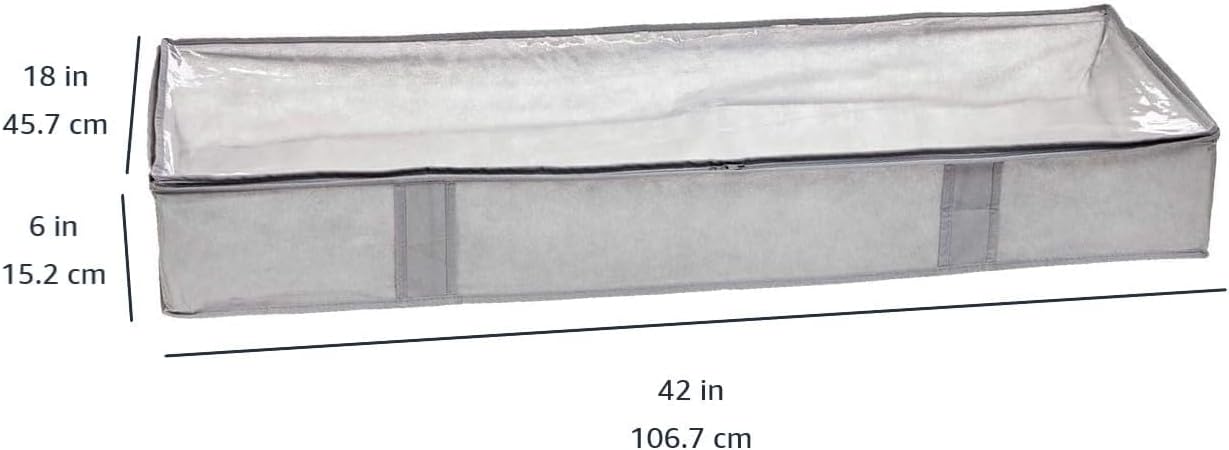 Under Bed Storage Bag – Large Capacity Organizer with Transparent Cover, 42x18x6 inch
